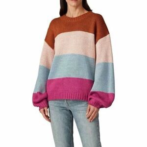 MinkPink Cozy Up With Me Slouchy Sweater Large Colorblock sz Small